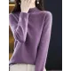 Office Long Sleeves Solid Color High-Neck Sweater Tops Pullovers Office Long Sleeves Solid Color High-Neck Sweater Tops Pullovers