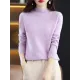 Office Long Sleeves Solid Color High-Neck Sweater Tops Pullovers Office Long Sleeves Solid Color High-Neck Sweater Tops Pullovers