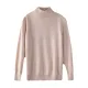Office Long Sleeves Solid Color High-Neck Sweater Tops Pullovers Office Long Sleeves Solid Color High-Neck Sweater Tops Pullovers