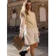 Casual Cap Sleeve Solid Color High-Neck Sweater Tops Pullovers Casual Cap Sleeve Solid Color High-Neck Sweater Tops Pullovers