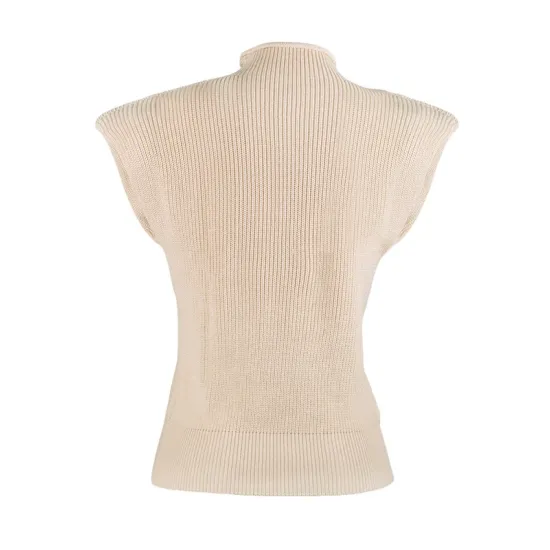 Casual Cap Sleeve Solid Color High-Neck Sweater Tops Pullovers Casual Cap Sleeve Solid Color High-Neck Sweater Tops Pullovers