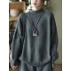 Vintage Long Sleeves Loose Solid Color High-Neck Sweater Tops Vintage Long Sleeves Loose Solid Color High-Neck Sweater Tops