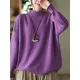 Vintage Long Sleeves Loose Solid Color High-Neck Sweater Tops Vintage Long Sleeves Loose Solid Color High-Neck Sweater Tops