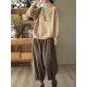 Vintage Long Sleeves Loose Solid Color High-Neck Sweater Tops Vintage Long Sleeves Loose Solid Color High-Neck Sweater Tops