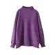 Vintage Long Sleeves Loose Solid Color High-Neck Sweater Tops Vintage Long Sleeves Loose Solid Color High-Neck Sweater Tops