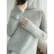 Casual Long Sleeves Loose Solid Color High-Neck Sweater Tops Casual Long Sleeves Loose Solid Color High-Neck Sweater Tops