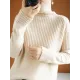 Casual Long Sleeves Loose Solid Color High-Neck Sweater Tops Casual Long Sleeves Loose Solid Color High-Neck Sweater Tops