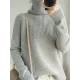 Casual Long Sleeves Loose Solid Color High-Neck Sweater Tops Casual Long Sleeves Loose Solid Color High-Neck Sweater Tops