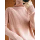 Casual Long Sleeves Loose Solid Color High-Neck Sweater Tops Casual Long Sleeves Loose Solid Color High-Neck Sweater Tops