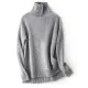 Casual Long Sleeves Loose Solid Color High-Neck Sweater Tops Casual Long Sleeves Loose Solid Color High-Neck Sweater Tops