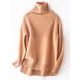 Casual Long Sleeves Loose Solid Color High-Neck Sweater Tops Casual Long Sleeves Loose Solid Color High-Neck Sweater Tops