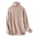 Casual Long Sleeves Loose Solid Color High-Neck Sweater Tops Casual Long Sleeves Loose Solid Color High-Neck Sweater Tops