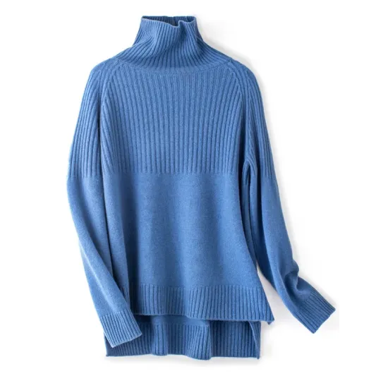 Casual Long Sleeves Loose Solid Color High-Neck Sweater Tops Casual Long Sleeves Loose Solid Color High-Neck Sweater Tops