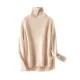 Casual Long Sleeves Loose Solid Color High-Neck Sweater Tops Casual Long Sleeves Loose Solid Color High-Neck Sweater Tops