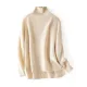 Casual Long Sleeves Loose Solid Color High-Neck Sweater Tops Casual Long Sleeves Loose Solid Color High-Neck Sweater Tops
