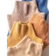 Casual Long Sleeves Loose Solid Color High-Neck Sweater Tops Casual Long Sleeves Loose Solid Color High-Neck Sweater Tops
