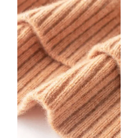 Casual Long Sleeves Loose Solid Color High-Neck Sweater Tops Casual Long Sleeves Loose Solid Color High-Neck Sweater Tops