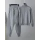 Casual Solid Long Sleeves High-Neck Sweater Tops & Drawstring Wide Leg Pants Suits Casual Solid Long Sleeves High-Neck Sweater Tops & Drawstring Wide Leg Pants Suits