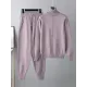 Casual Solid Long Sleeves High-Neck Sweater Tops & Drawstring Wide Leg Pants Suits Casual Solid Long Sleeves High-Neck Sweater Tops & Drawstring Wide Leg Pants Suits