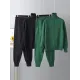 Casual Solid Long Sleeves High-Neck Sweater Tops & Drawstring Wide Leg Pants Suits Casual Solid Long Sleeves High-Neck Sweater Tops & Drawstring Wide Leg Pants Suits