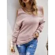 Casual Long Sleeves Solid Color Halter-Neck Sweater Tops Casual Long Sleeves Solid Color Halter-Neck Sweater Tops