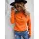 Casual Long Sleeves Solid Color Halter-Neck Sweater Tops Casual Long Sleeves Solid Color Halter-Neck Sweater Tops