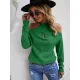 Casual Long Sleeves Solid Color Halter-Neck Sweater Tops Casual Long Sleeves Solid Color Halter-Neck Sweater Tops