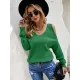 Casual Long Sleeves Solid Color Halter-Neck Sweater Tops Casual Long Sleeves Solid Color Halter-Neck Sweater Tops