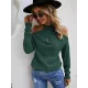 Casual Long Sleeves Solid Color Halter-Neck Sweater Tops Casual Long Sleeves Solid Color Halter-Neck Sweater Tops