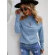 Casual Long Sleeves Solid Color Halter-Neck Sweater Tops Casual Long Sleeves Solid Color Halter-Neck Sweater Tops