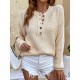 Casual Long Sleeves Solid Color Round-Neck Sweater Tops Casual Long Sleeves Solid Color Round-Neck Sweater Tops