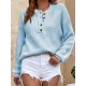 Casual Long Sleeves Solid Color Round-Neck Sweater Tops Casual Long Sleeves Solid Color Round-Neck Sweater Tops