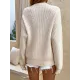 Casual Long Sleeves Solid Color Round-Neck Sweater Tops Casual Long Sleeves Solid Color Round-Neck Sweater Tops
