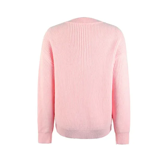 Casual Long Sleeves Solid Color Round-Neck Sweater Tops Casual Long Sleeves Solid Color Round-Neck Sweater Tops