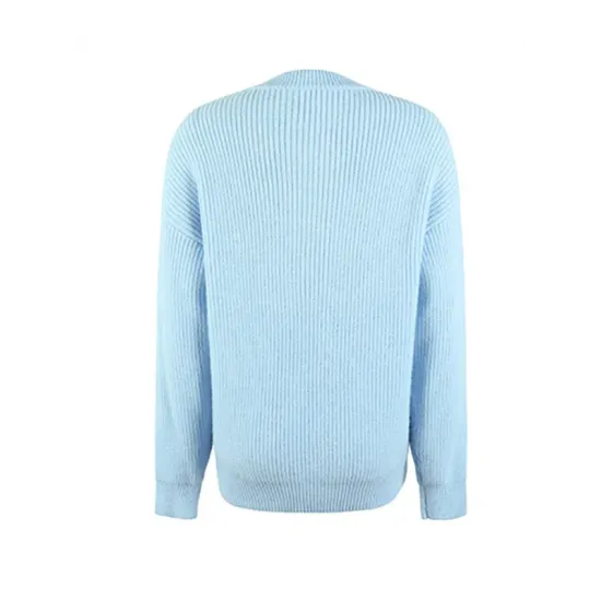 Casual Long Sleeves Solid Color Round-Neck Sweater Tops Casual Long Sleeves Solid Color Round-Neck Sweater Tops