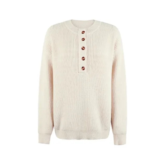 Casual Long Sleeves Solid Color Round-Neck Sweater Tops Casual Long Sleeves Solid Color Round-Neck Sweater Tops