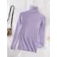Simple Skinny Solid Color High-Neck Sweater Tops Simple Skinny Solid Color High-Neck Sweater Tops