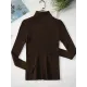 Simple Skinny Solid Color High-Neck Sweater Tops Simple Skinny Solid Color High-Neck Sweater Tops