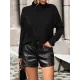 Solid Color Tasseled Long Sleeves Loose High-neck Sweater Tops Pullovers Knitwear Solid Color Tasseled Long Sleeves Loose High-neck Sweater Tops Pullovers Knitwear