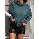 Solid Color Tasseled Long Sleeves Loose High-neck Sweater Tops Pullovers Knitwear Solid Color Tasseled Long Sleeves Loose High-neck Sweater Tops Pullovers Knitwear