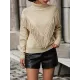 Solid Color Tasseled Long Sleeves Loose High-neck Sweater Tops Pullovers Knitwear Solid Color Tasseled Long Sleeves Loose High-neck Sweater Tops Pullovers Knitwear