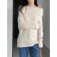 Solid Color Long Sleeves Loose Off-the-shoulder Sweater Pullovers Knitwear Solid Color Long Sleeves Loose Off-the-shoulder Sweater Pullovers Knitwear