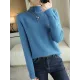 Skinny Solid Color Half Turtleneck Sweater Tops Skinny Solid Color Half Turtleneck Sweater Tops