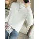 Skinny Solid Color Half Turtleneck Sweater Tops Skinny Solid Color Half Turtleneck Sweater Tops