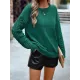 Solid Color Long Sleeves Loose Round-Neck Sweater Pullovers Solid Color Long Sleeves Loose Round-Neck Sweater Pullovers