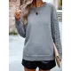 Solid Color Long Sleeves Loose Round-Neck Sweater Pullovers Solid Color Long Sleeves Loose Round-Neck Sweater Pullovers