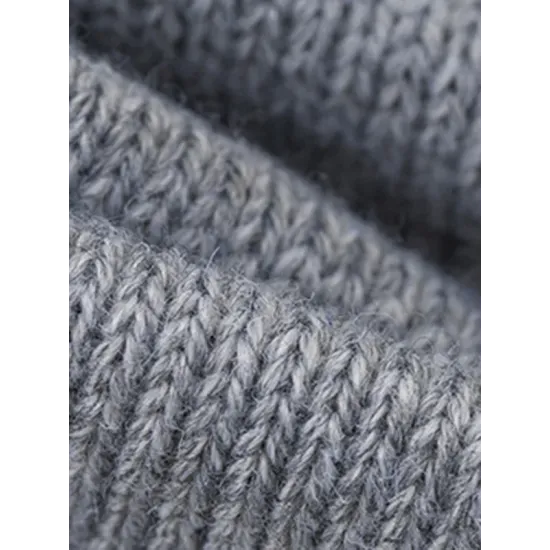 Solid Color Long Sleeves Loose Round-Neck Sweater Pullovers Solid Color Long Sleeves Loose Round-Neck Sweater Pullovers