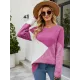Casual Long Sleeves Loose Contrast Color Round-Neck Sweater Tops Casual Long Sleeves Loose Contrast Color Round-Neck Sweater Tops