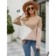 Casual Long Sleeves Loose Contrast Color Round-Neck Sweater Tops Casual Long Sleeves Loose Contrast Color Round-Neck Sweater Tops