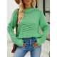 Hollow Solid Color Long Sleeves Loose Round-Neck Sweater Tops Pullovers Knitwear Hollow Solid Color Long Sleeves Loose Round-Neck Sweater Tops Pullovers Knitwear